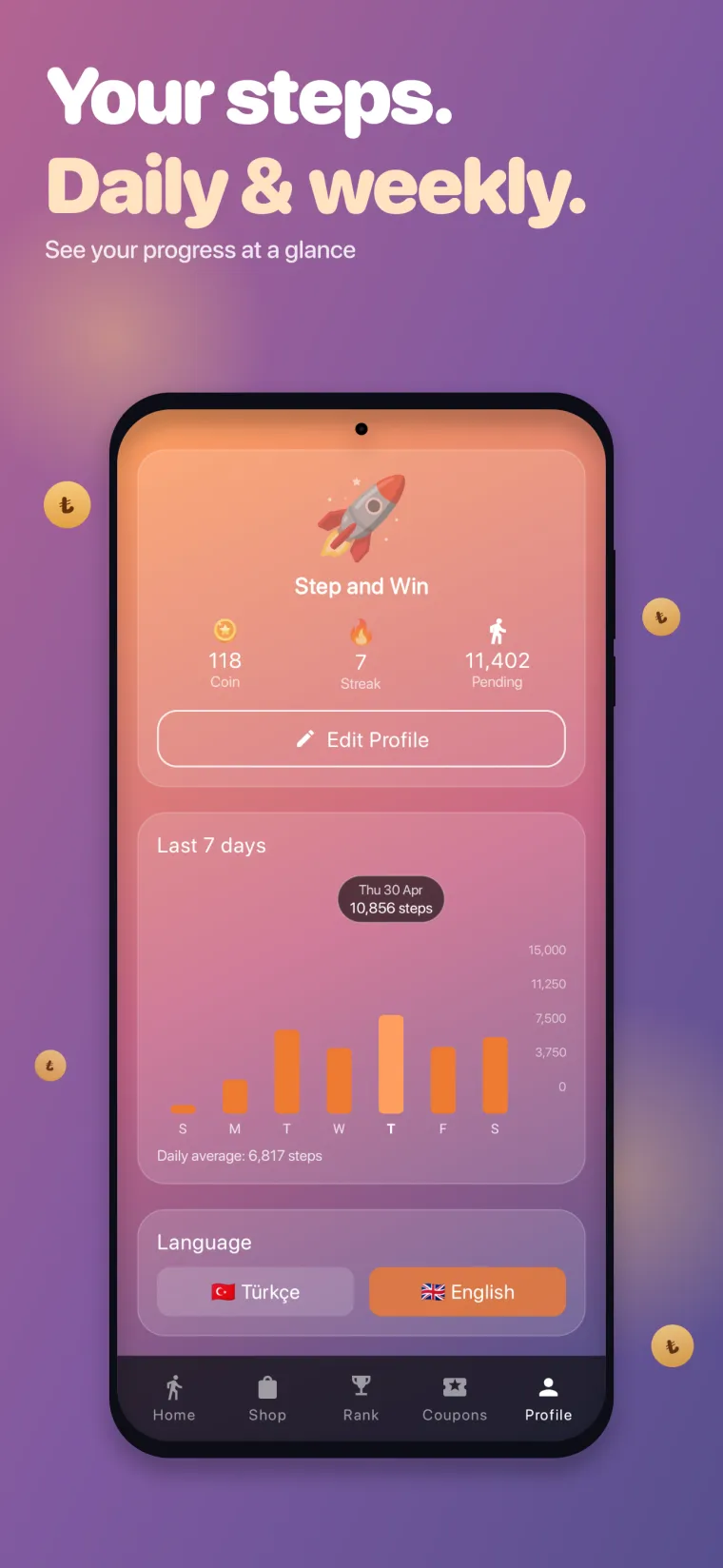 Step and Win - daily quests